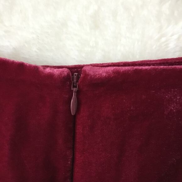 Anthropologie Raspberry Montie Velvet Mini Skirt - Picture 7 of 9